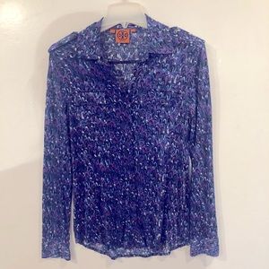 TORY BURCH Printed Silk Blouse TOP S